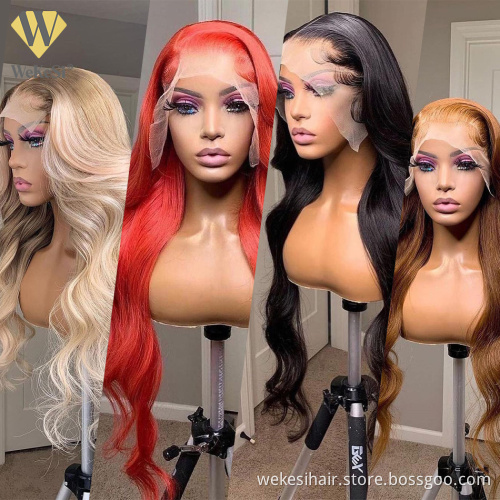 13X6 HD Lace Frontal Wig Human Hair, Wigs HD Lace Pre Plucked,WeKeSi Luxury 100% Virgin Human Hair Lace Front Wig